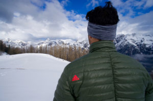 Adidas Terrex Downblaze Jacket Rückansicht (plus wirre Frisur) © Gipfelfieber.com