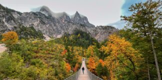 Durch das Klausbachtal auf den Sulzenstein: Stille Pfade im Nationalpark Berchtesgaden Hängebrücke über das Klausbachtal © Gipfelfieber